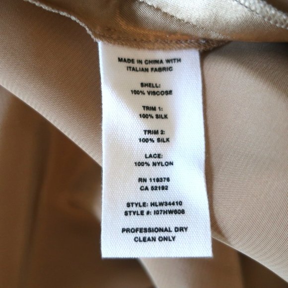 HELMUT LANG LACE-TRIM SLIP DRESS GOLD SATIN SIZE SMALL SPAGHETTI STRAP MIDI - Picture 8 of 8